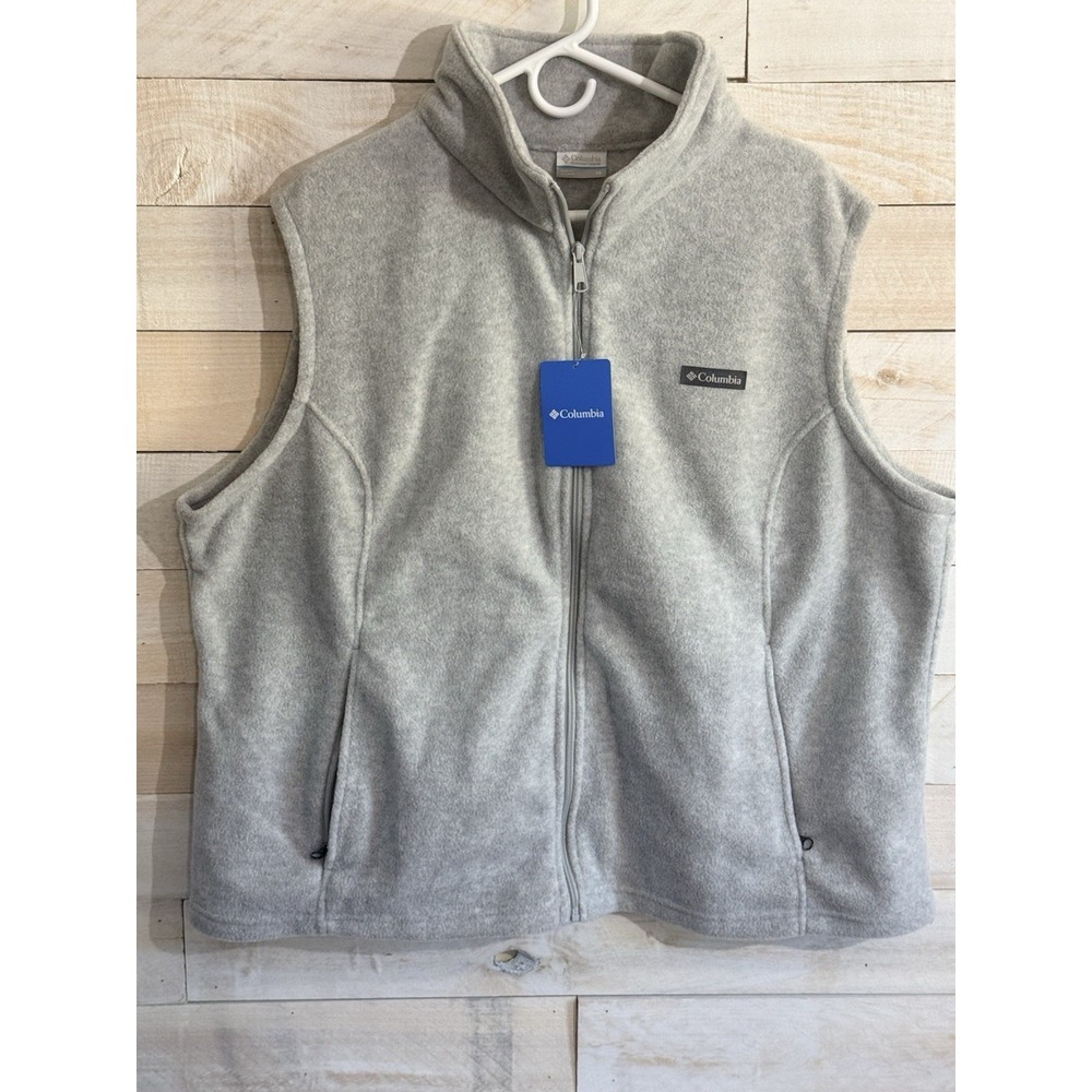 Columbia Women's Plus Benton Springs Fleece Vest, Gray Size: 3X NEW